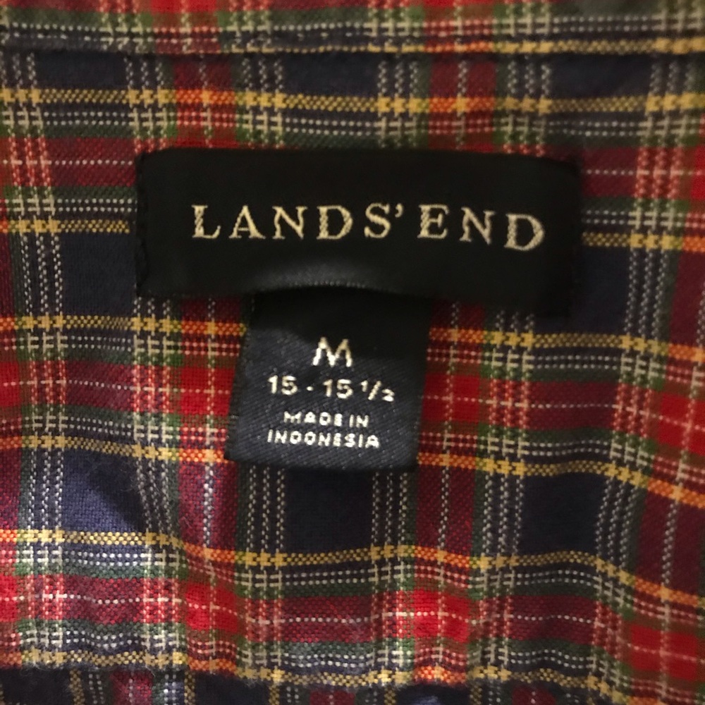 Lands’ End plaid button down - Picture 2 of 2